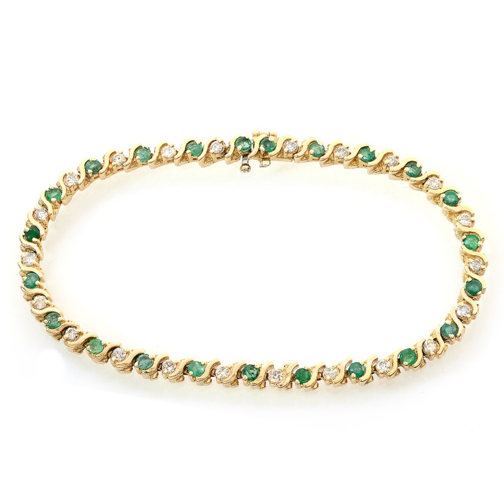 240 Carat Emerald Diamond Tennis Bracelet 14k 1774$